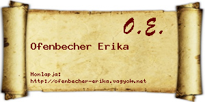 Ofenbecher Erika névjegykártya